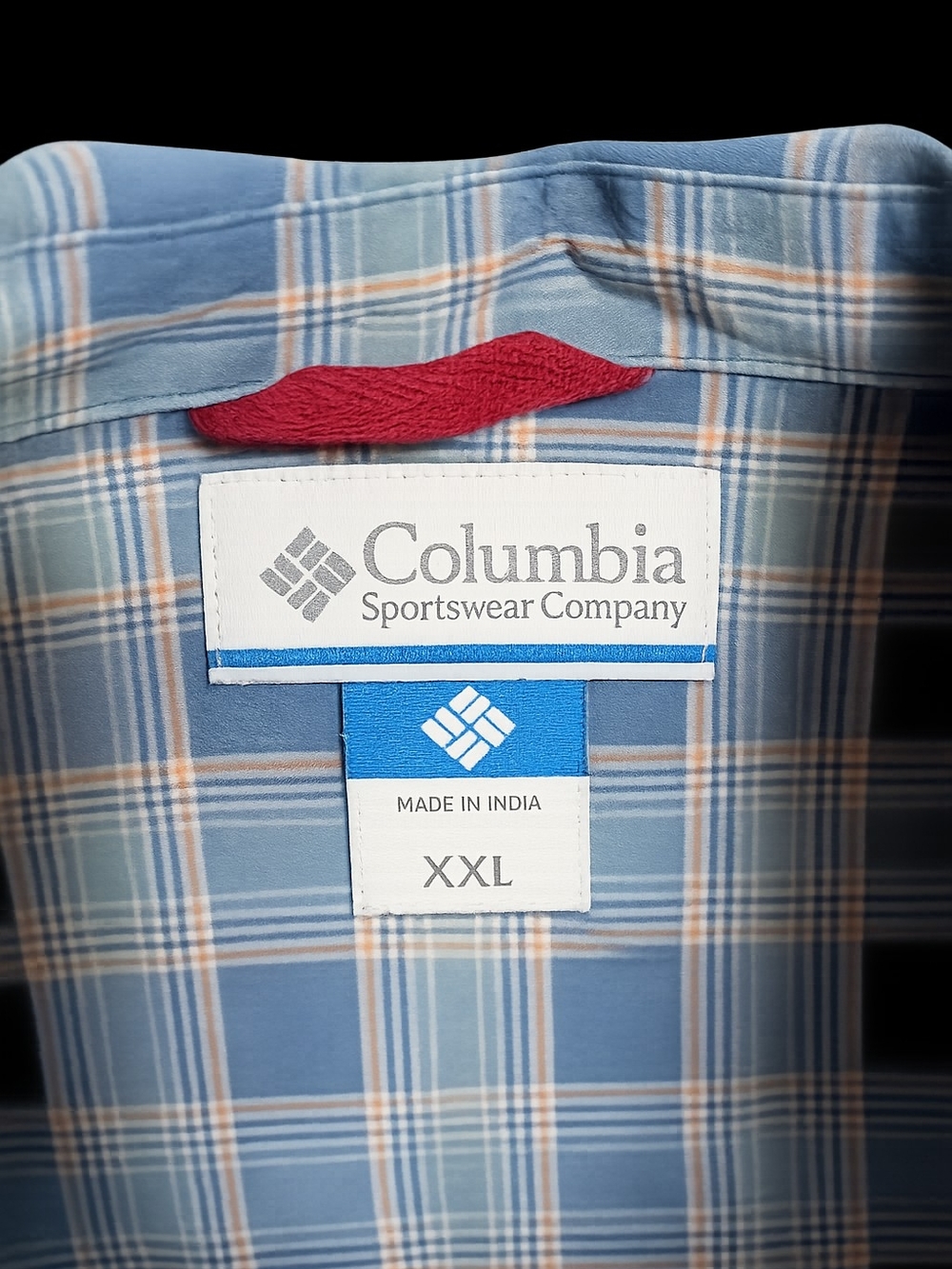 Columbia Light Blue Plaid Button-Down Shirt XXL - Picture 4 of 4